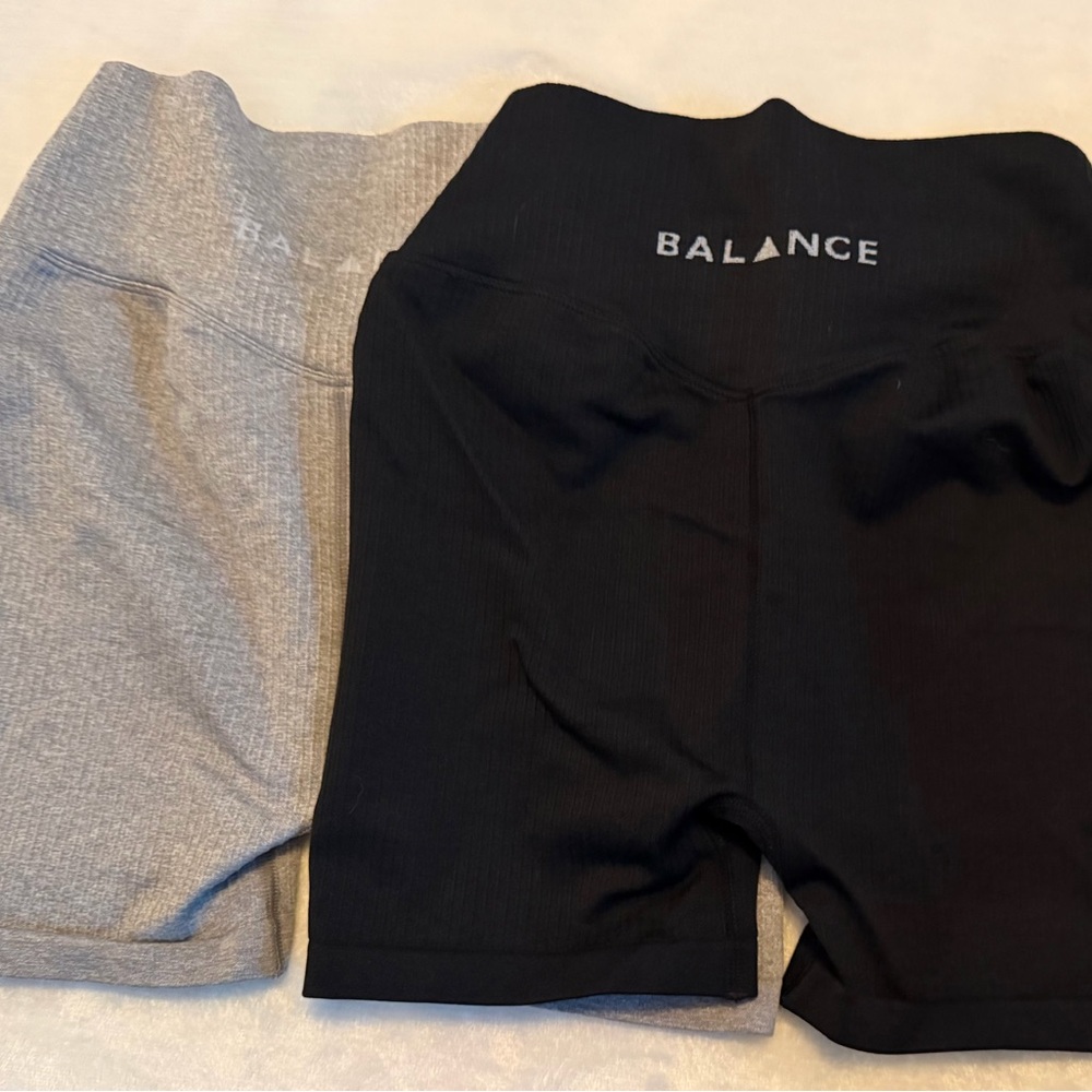 Balance Black and Gray-Biker Shorts-M